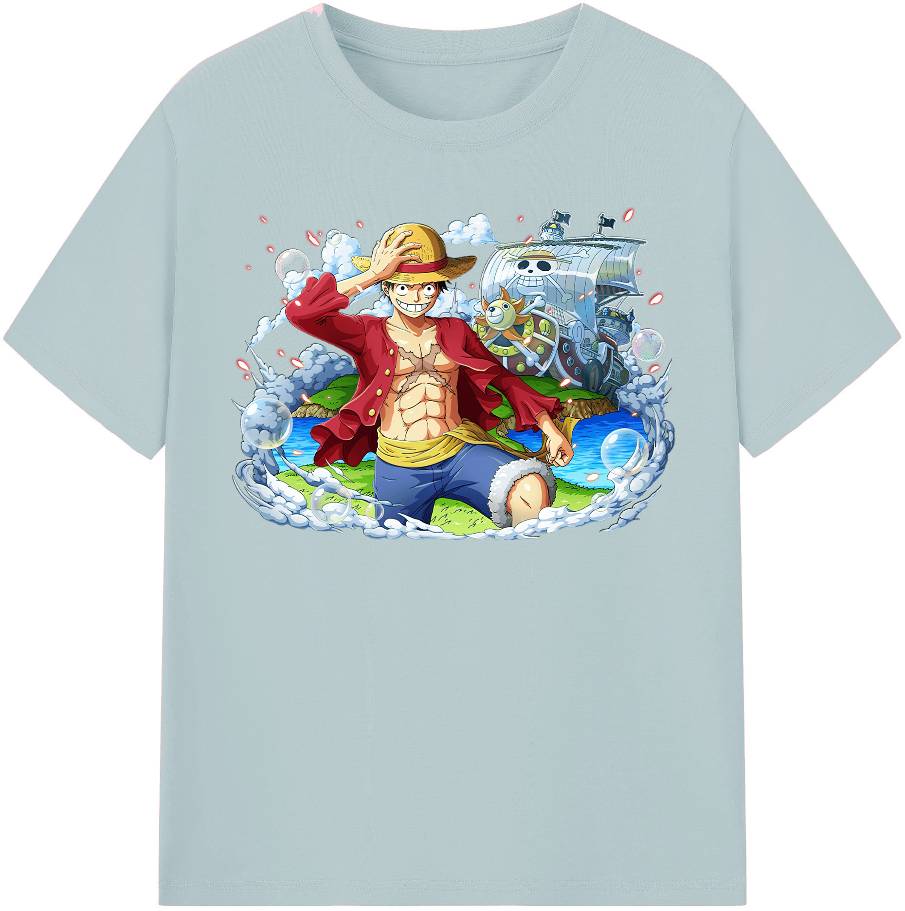 ワンピース モンキー・D・ルフィ ONE PIECE Monkey D. Luffy 綿100％半袖Tシャツ（フロントプリント）